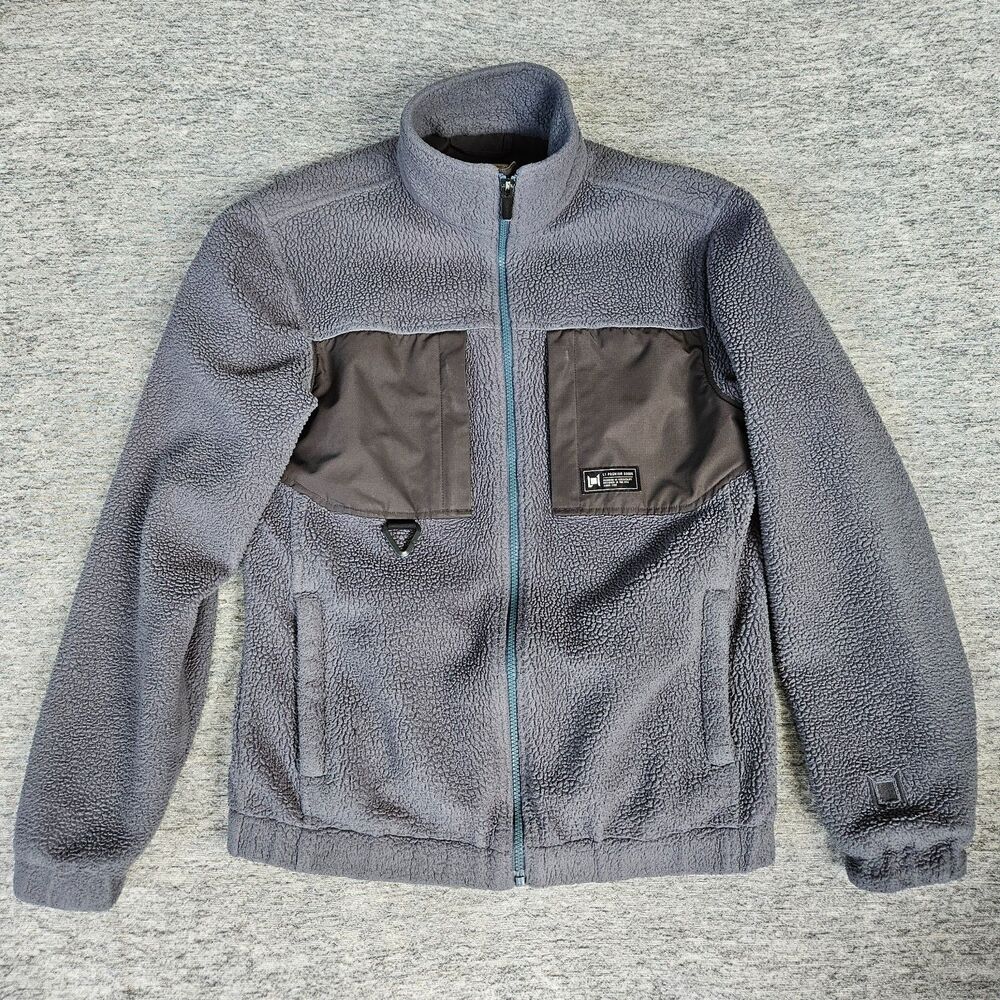 L1 Premium Goods Men’s Small Sherpa Fleece Jacket Heather Green Snowboard Hiking